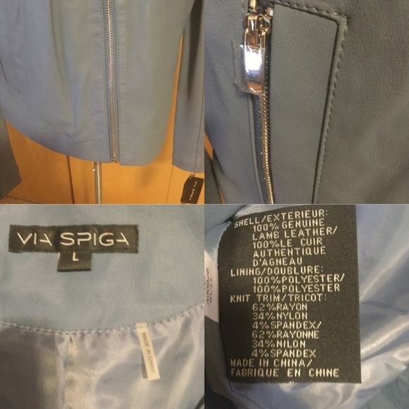 Collarless Zip-Front Leather JacketVia Spiga - Picture 7 of 8